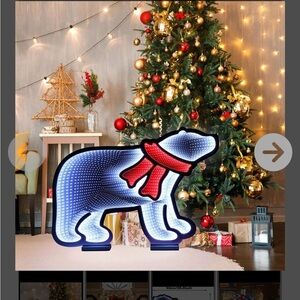 Festive Polar Bear Light with Red Scarf